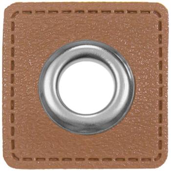 Ösen-Patches Mittelbraun Breite 32 mm ,Höhe 32 mm , Ø 10 mm